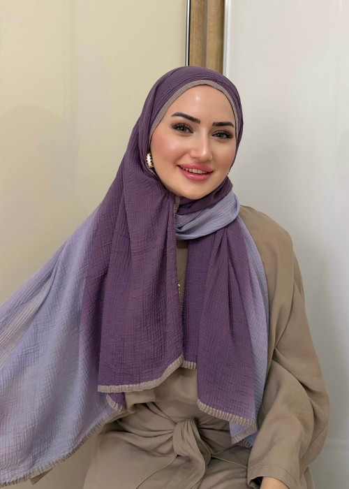 Lavanta Müslin Degrade Şal