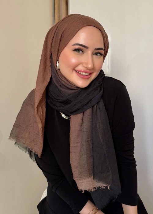 Kestane & Siyah Dubai Degrade Şal